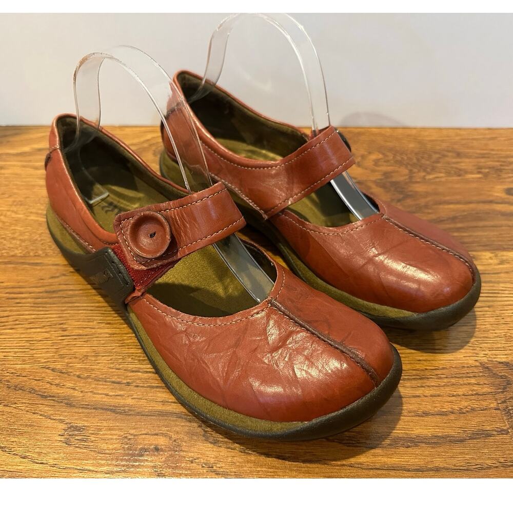 Romika Leather Mary Jane Clog Shoes Women’s 40 Red Unique Comfort Footwear